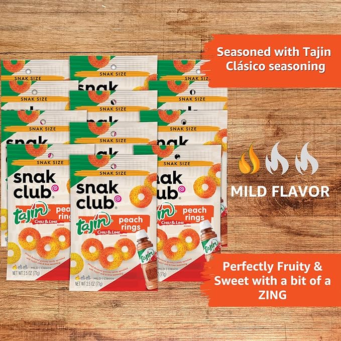 Snak Club Tajin Peach Rings 142g