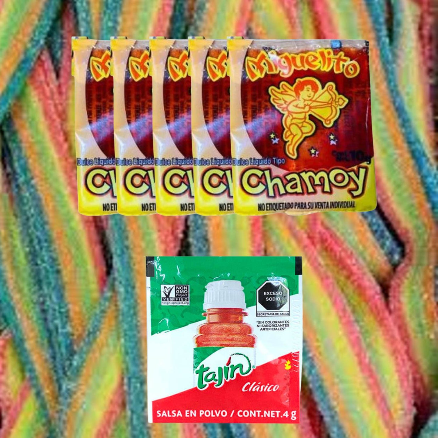 DIY Chamoy & Tajin TNT Rainbow Sour Straps Pack