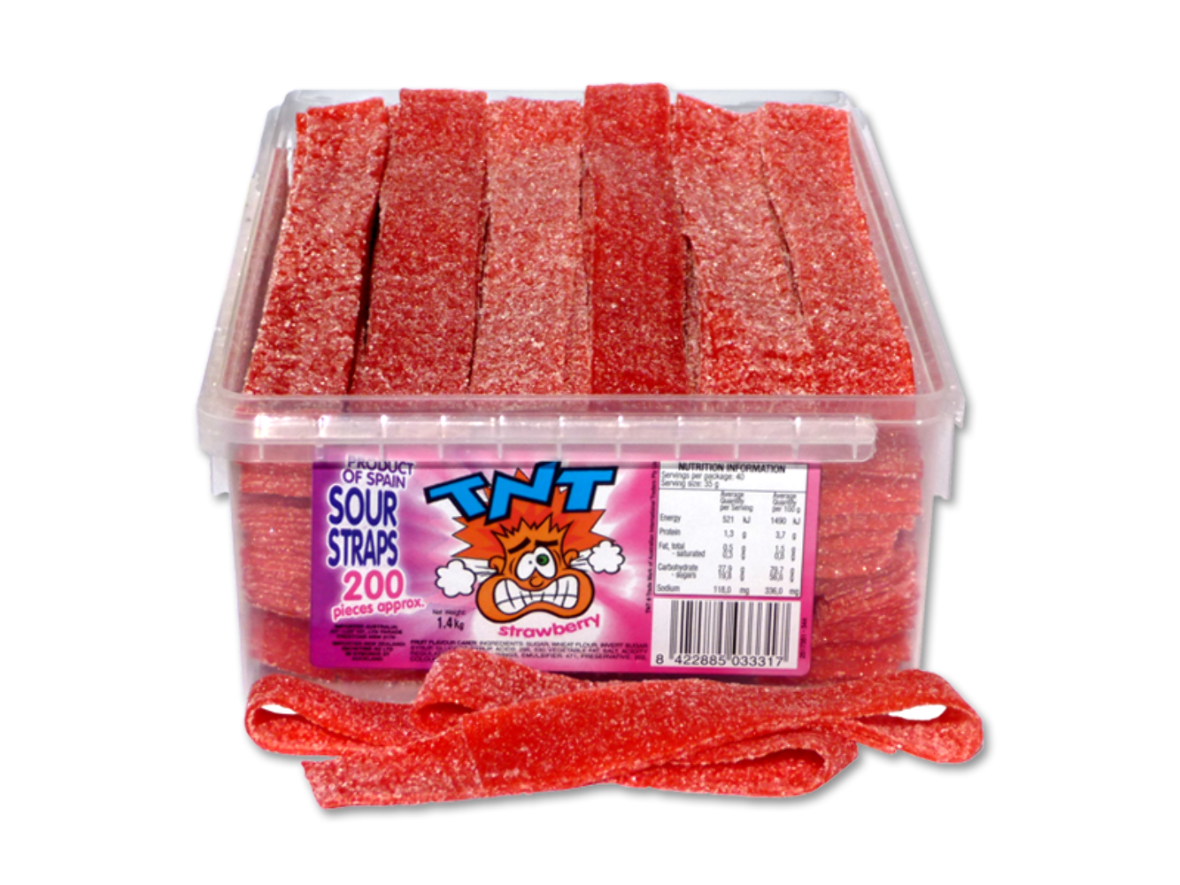 Tnt Sour Straps - Strawberry 200G