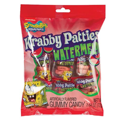 Krabby Patties Watermelon Gummy Candy Bag 72g