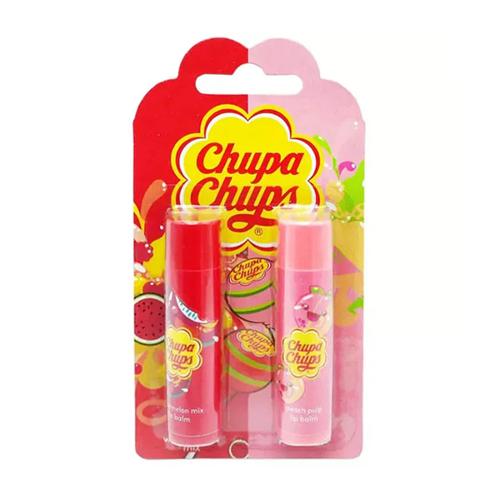 Chupa Chups Watermelon Mix & Peach Pulp Lip Balm Duo