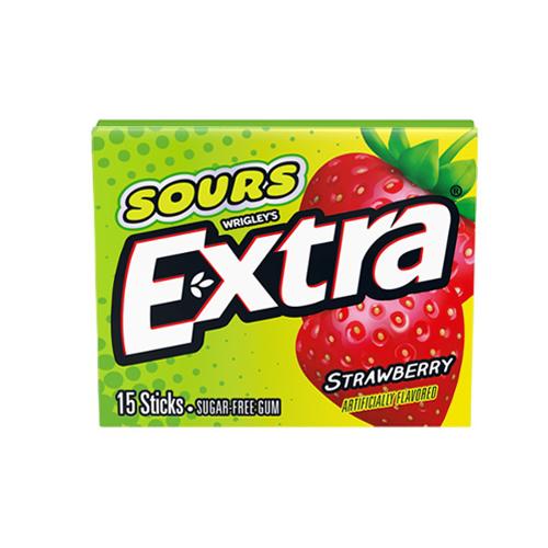 Wrigley's Extra Sours Strawberry Gum 15 Sticks