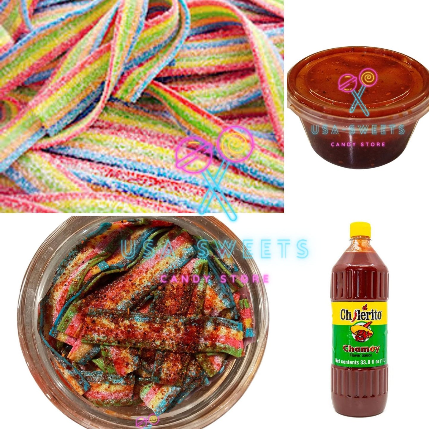 Chamoy & Tajin Rainbow Sour Straps DIY Pack