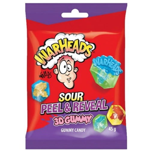Warheads Sour Peel & Reveal 3D Gummy Candy 45G