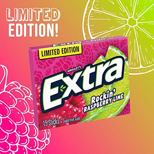 EXTRA Rockin Raspberry Lime Sugar Free Gum 15 Sticks