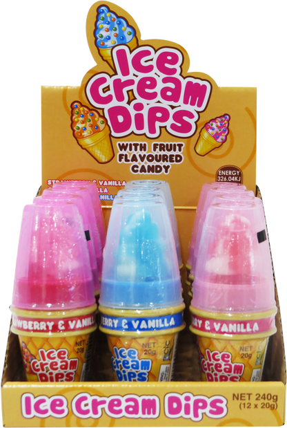 ICE CREAM DIPS W/FRUIT FLAVOURED CANDY 20G