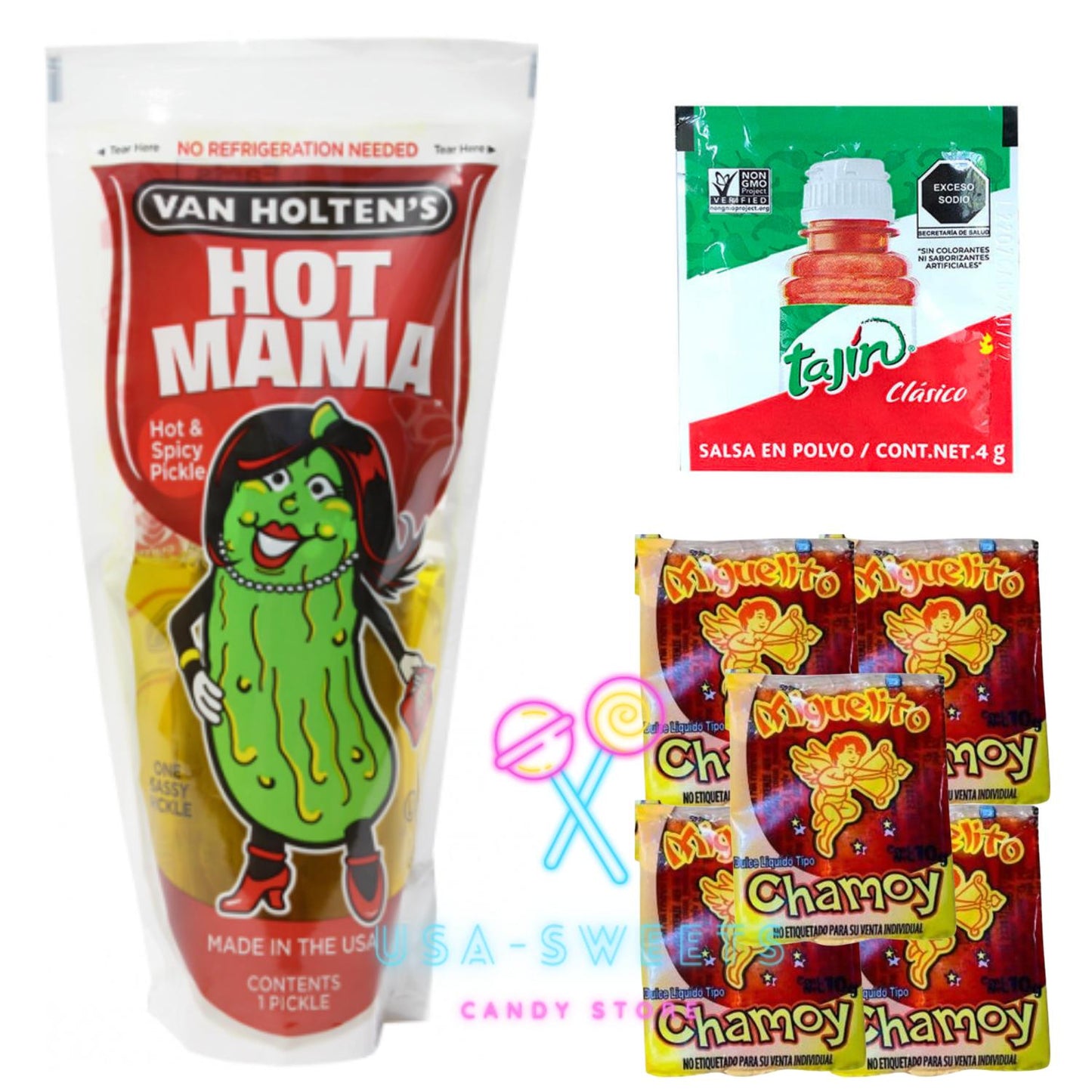 Chamoy & Tajin Jumbo Hot Mama Pickle DIY Pack