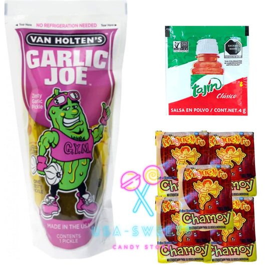 Chamoy & Tajin Jumbo Garlic Joe Pickle DIY Pack