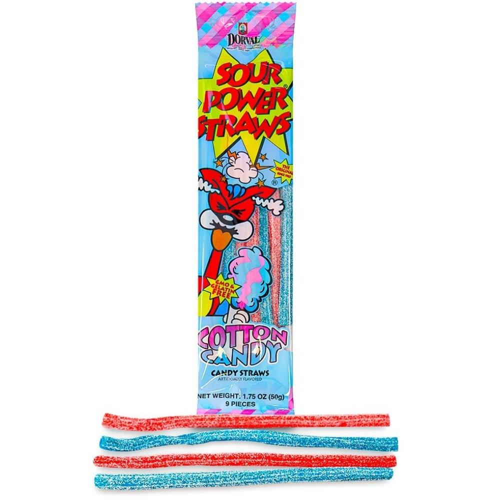 Sour Power Straws - Cotton Candy 50G
