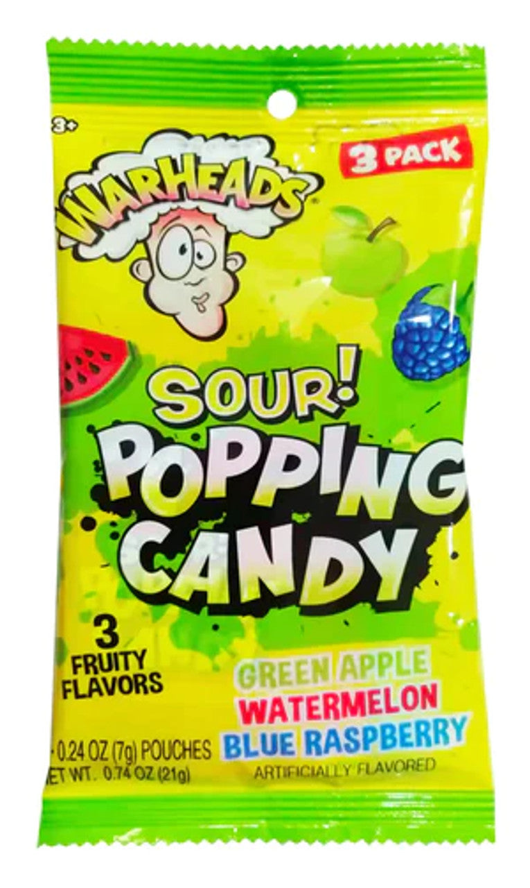 Warheads Sour Popping Candy 3pk