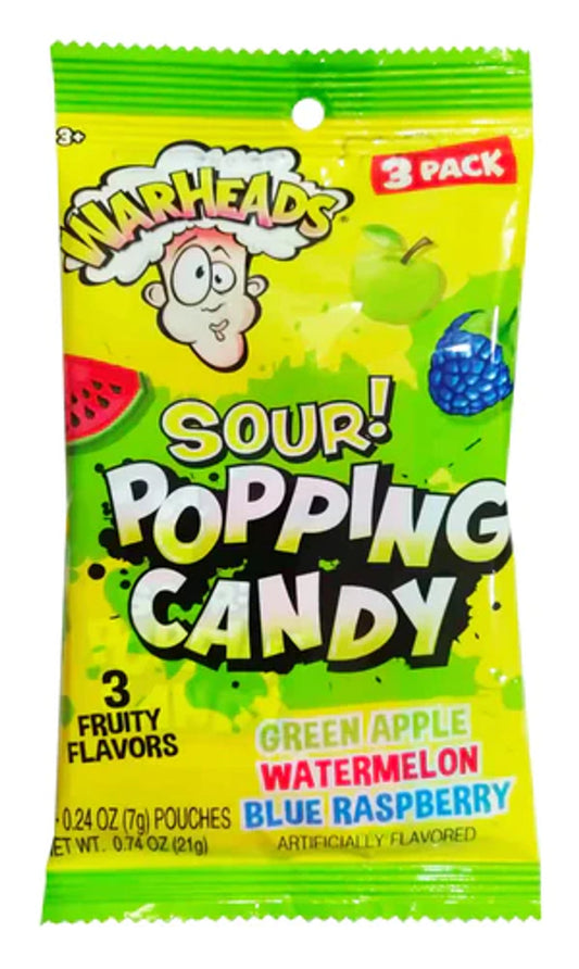 Warheads Sour Popping Candy 3pk