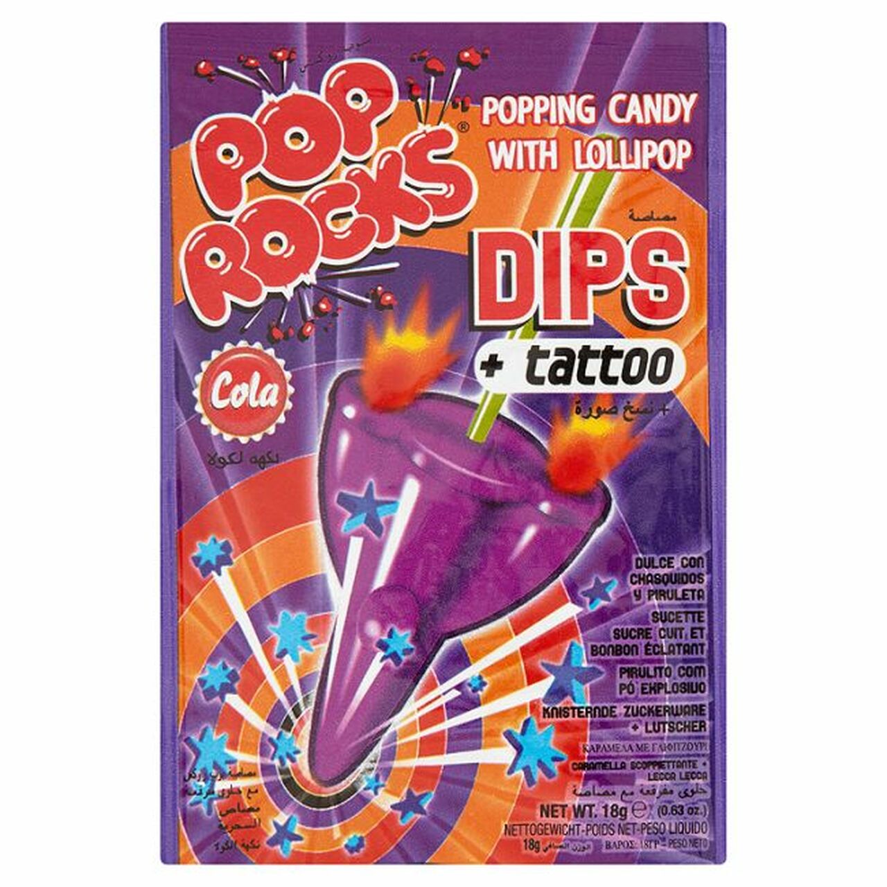 Pop Rocks Dips Cola + Tattoo 18g