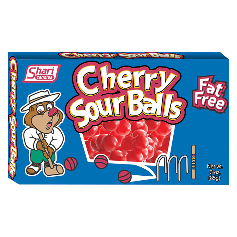 Shari Candies Cherry Sour Balls Theatre Box 85g